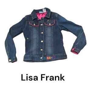 Lisa Frank denim jacket girls size 16 color ful vintage jean cute